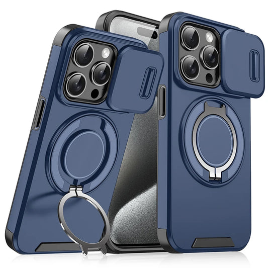360° Rotating Ring Holder Car Mount Case for iPhone 16 15 14 Pro Max