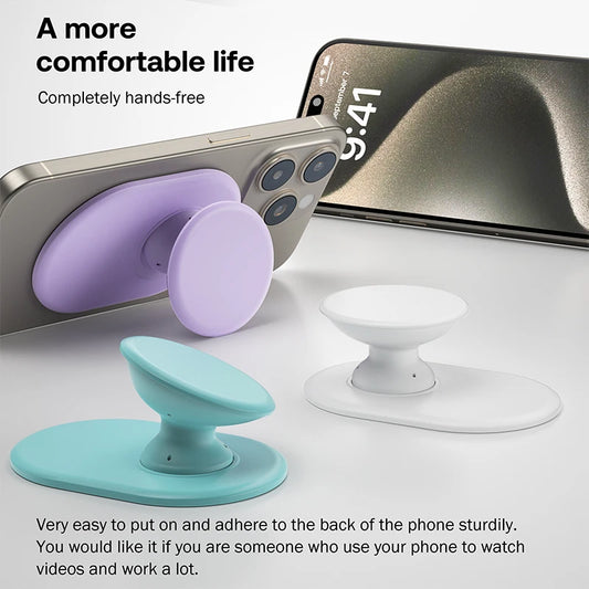 MagSafe Magnetic Silicone Phone Grip Ring Stand, Foldable Pop Socket Holder for iPhone