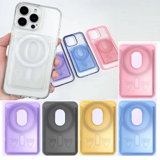Magnetic PC Card Holder Sticker for iPhone & Huawei Phones Transparent