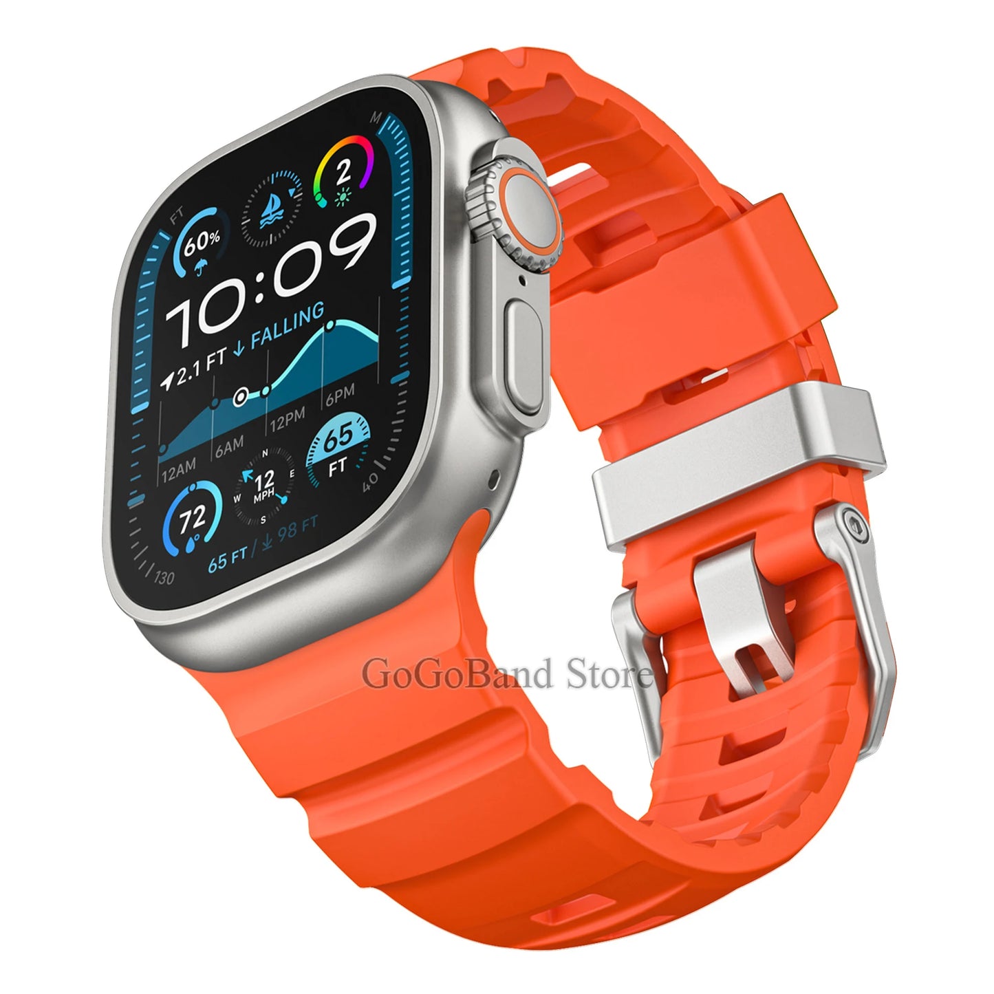 Fluorescent Silicone Bracelet for Apple Watch Series 4–10 & Ultra 2