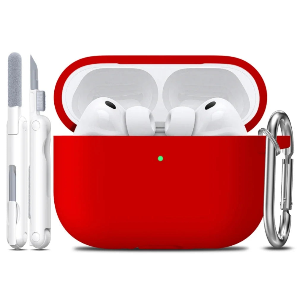Soft Silicone AirPods Pro 3 Case – Keychain & Cleaning Kit Included