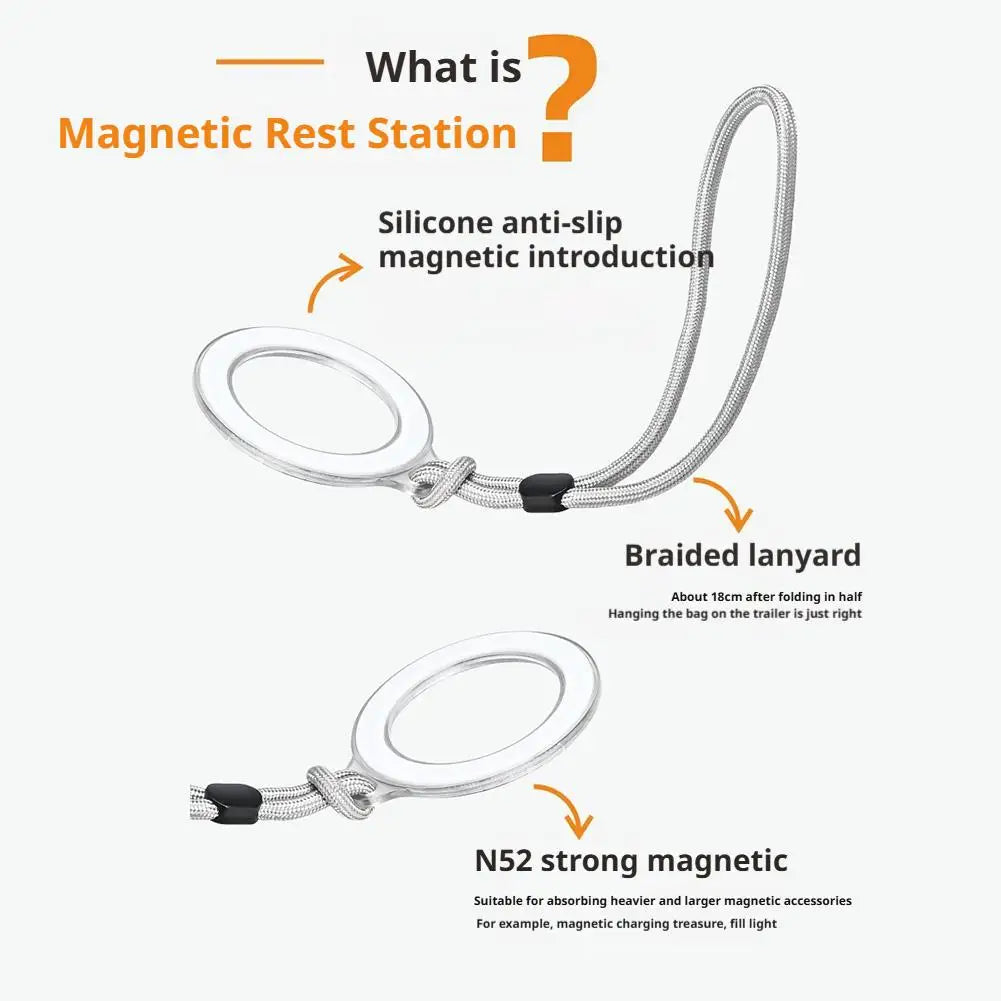 Double-Sided Magnetic Lanyard Stand for iPhone 16 15 14 13 12 Pro Max