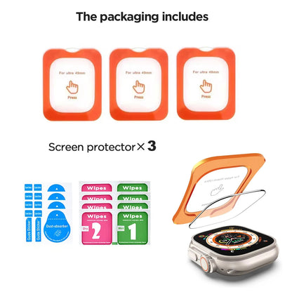 Tempered Glass for Apple Watch Ultra 1/2/3 49mm with Alignment Tool Protector