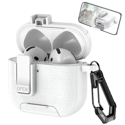 Shockproof Leather Protective Case with Bracket for AirPods Pro 2 & AirPods 4