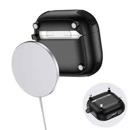 Armor Locking Earphone Case for AirPods 2/3/Pro/4 with Purple Stripes