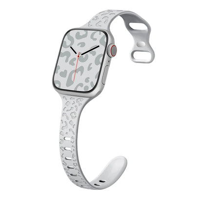 Engraved Slim Silicone Band for Apple Watch Series 9/8/7/6/SE/Ultra
