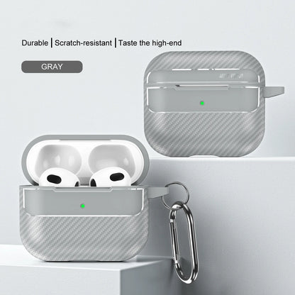Waterproof Carbon Fiber Silicone Case for AirPods Pro 2 & 3 – Shockproof & Hook