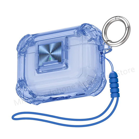 Transparent Lock Case for AirPods Pro 1 2 3 with Lanyard & Keyring