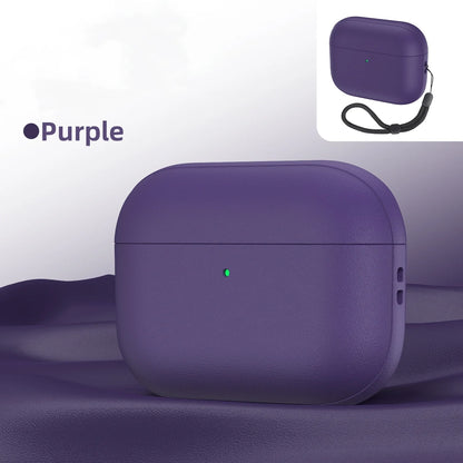 Leather Texture AirPods Pro 3 Case – Soft TPU Shockproof with Lanyard & Kit