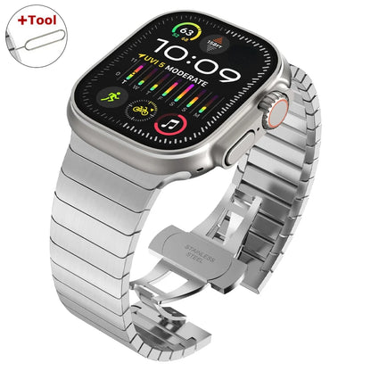 Ultra Titanium Stainless Steel Band for Apple Watch 10–4, 49mm–44mm