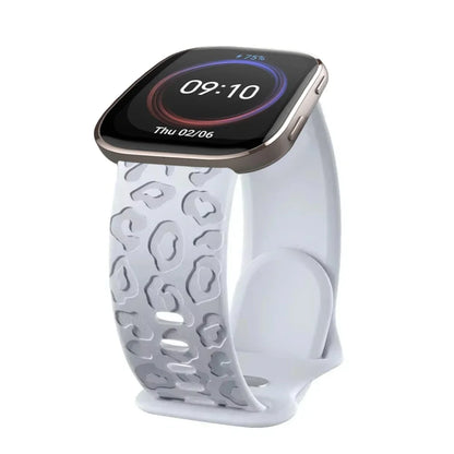 20mm Engraved Leopard Silicone Strap for Amazfit GTS 3/4 Mini BIP Smartwatch