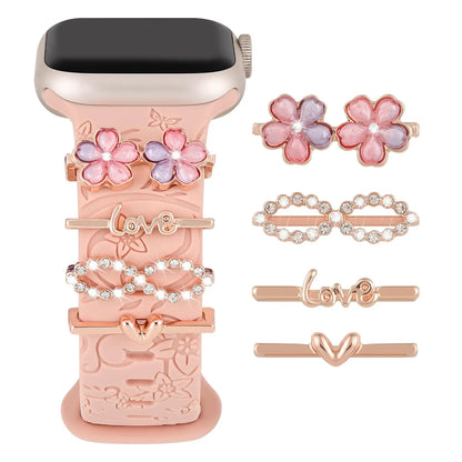 Diamond Metal Charms for Apple Watch Band Bling Rings for iWatch Series 9-6 SE