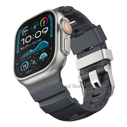 Fluorescent Silicone Bracelet for Apple Watch Series 4–10 & Ultra 2