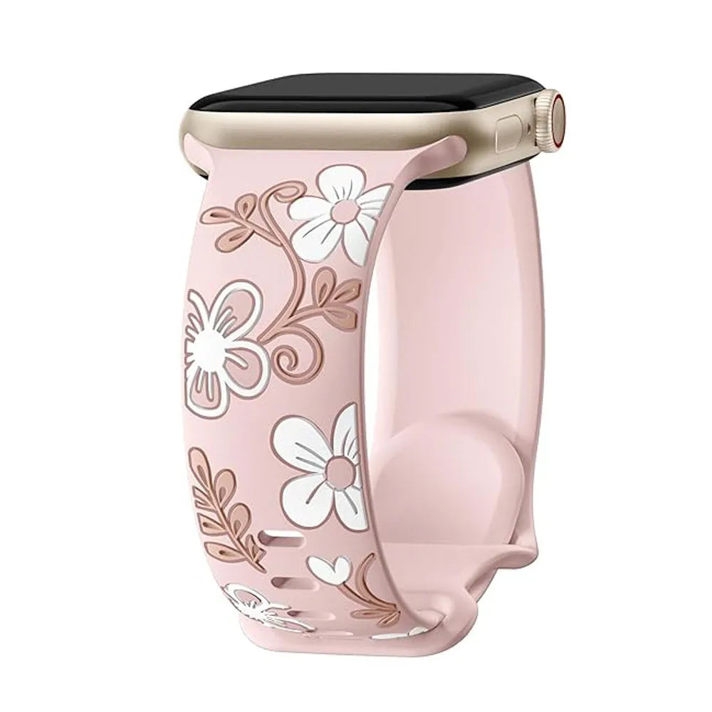 Engraved Silicone Strap for Apple Watch 40–49mm Series 11–4 & SE