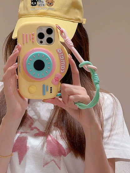 Stereo Camera Holder Strap for iPhone 14/15 Pro Max, 13/12/11 Silicone Case