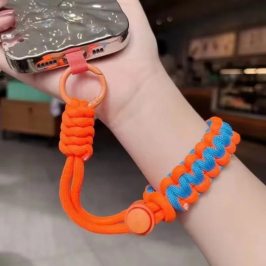 Handwoven Adjustable Phone Lanyard Strap – Anti-Drop Outdoor Wrist Rope