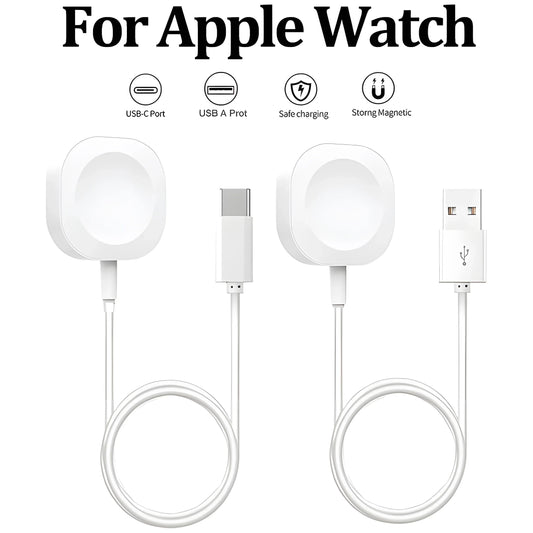 Magnetic USB-A Fast Charger for Apple Watch Series 9–2, SE, Ultra