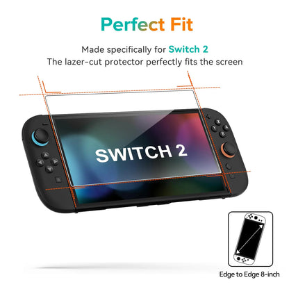 Tempered Glass Screen Protector for Nintendo Switch 2 (2025) – HD Clear & Anti-Scratch