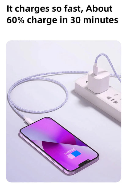 60W 6A USB-C to USB-C Fast Charging Cable – Data & Power for iPhone 15/16 & Android