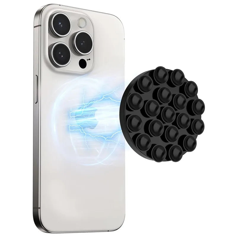 Strong Magnetic Silicone Suction Cup Phone Grip Holder for MagSafe Hands-Free