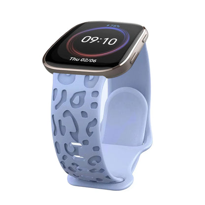 20mm Engraved Leopard Silicone Strap for Amazfit GTS 3/4 Mini BIP Smartwatch