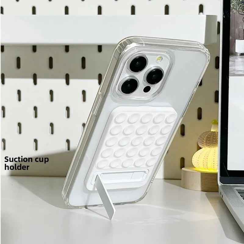 Silicone Suction Mirror/Shower Phone Holder Foldable Mount for Selfies & Videos