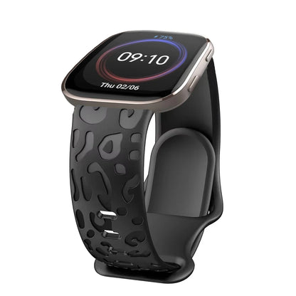 20mm Engraved Leopard Silicone Strap for Amazfit GTS 3/4 Mini BIP Smartwatch