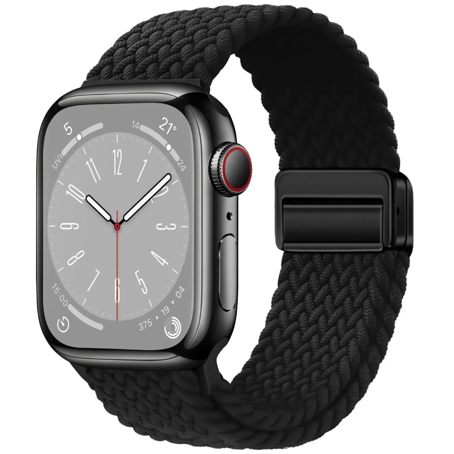Braided Strap for Apple Watch Ultra 2 & Series 9–3, Magnetic Buckle Band 49–38mm
