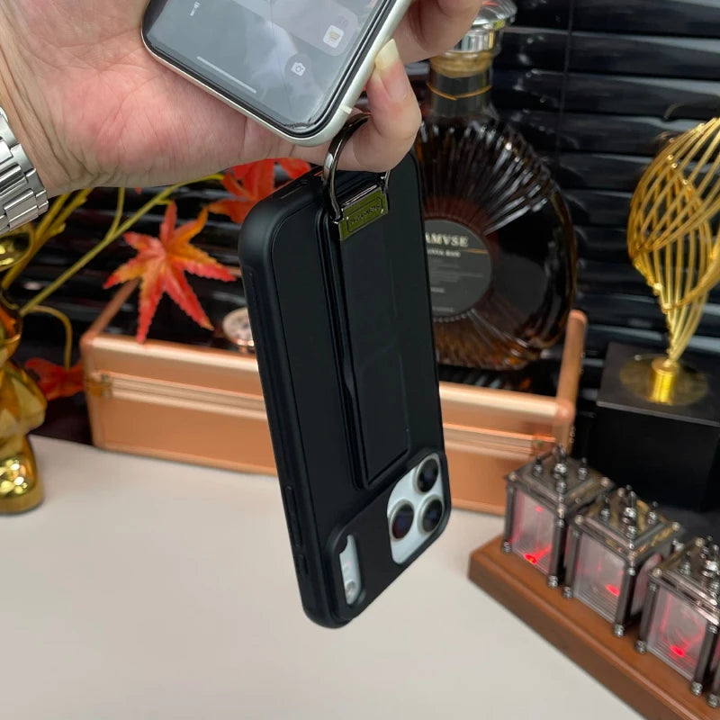 Luxury Matte Metal Ring Stand Phone Case for iPhone 17 Pro Max & Air