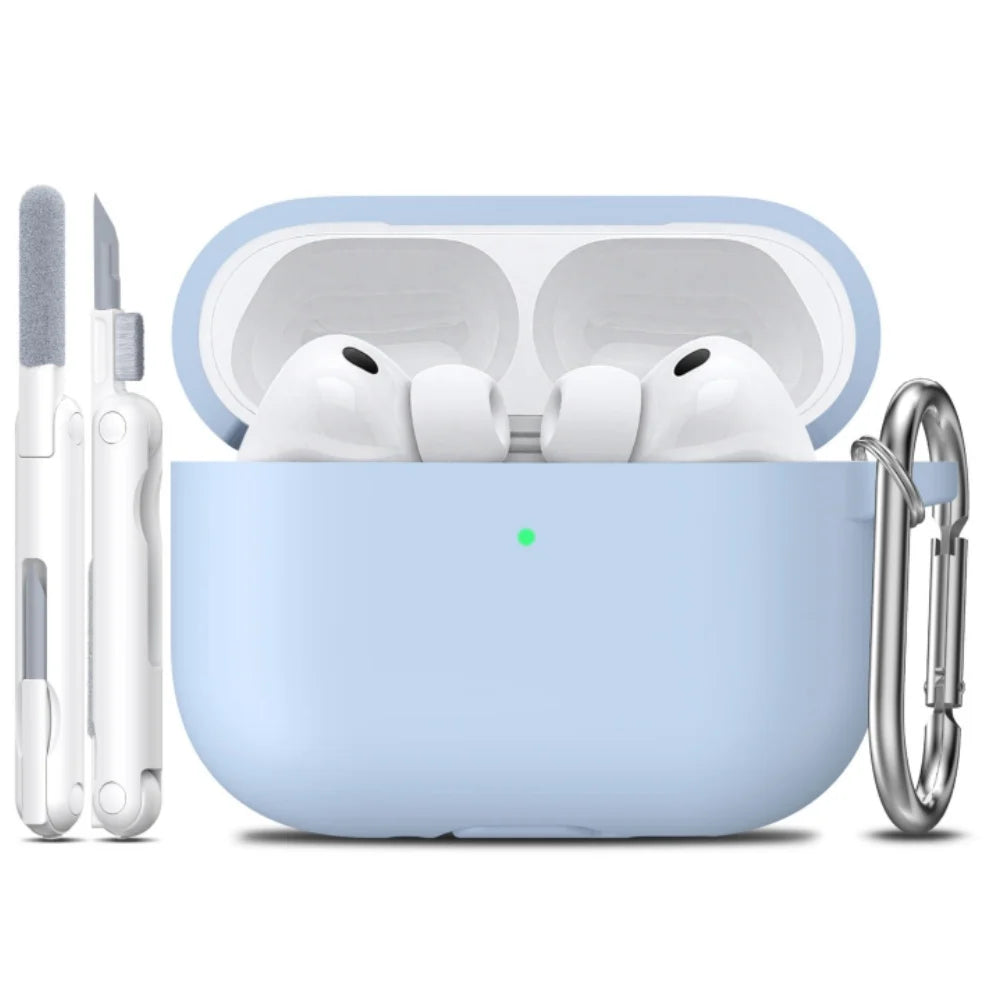 Soft Silicone AirPods Pro 3 Case – Keychain & Cleaning Kit Included