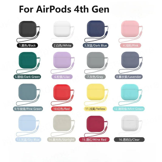 Silicone Case with Lanyard for AirPods 4 (2024) with Active Noise Canceling