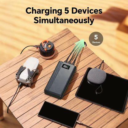 40000mAh Large Capacity Power Bank with LED Display, 4 Outputs & 3 Inputs