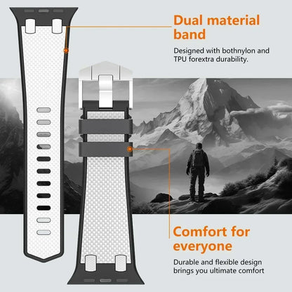 Carbon Fiber Silicone Strap for Apple Watch Ultra 2 49mm Series 9 8 7 6 SE