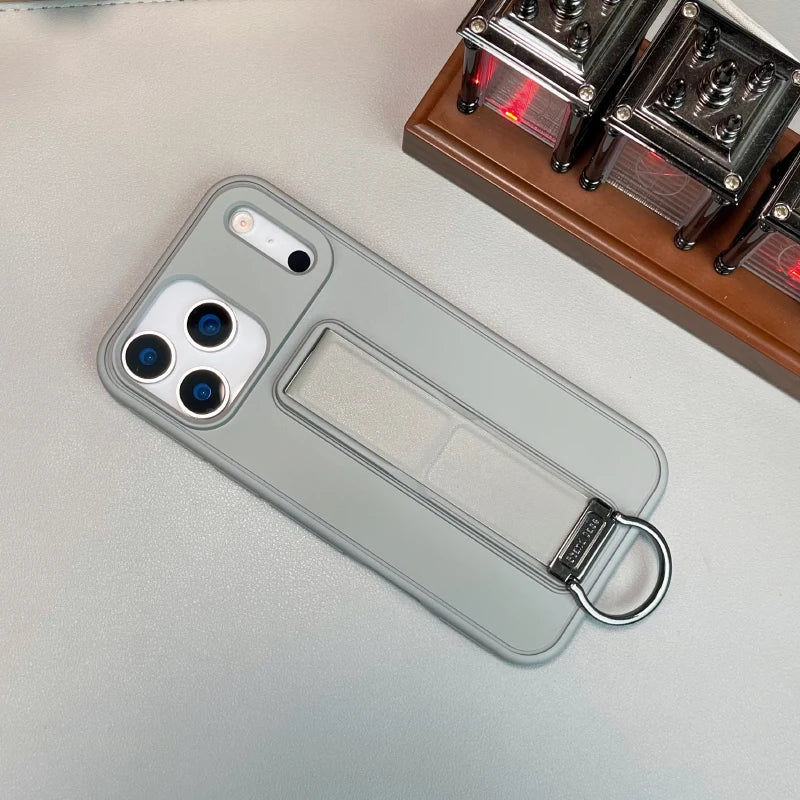 Luxury Matte Metal Ring Stand Phone Case for iPhone 17 Pro Max & Air