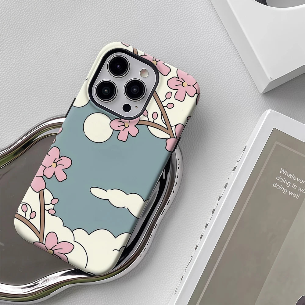 Cherry Blossom Sky Case for iPhone 17 16 15 14 13 12 Pro Max Plus