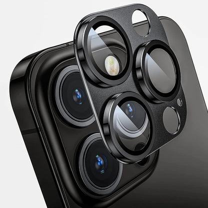 Metal Lens Protector with Tempered Glass for iPhone 16 Pro Max/15/14 Series