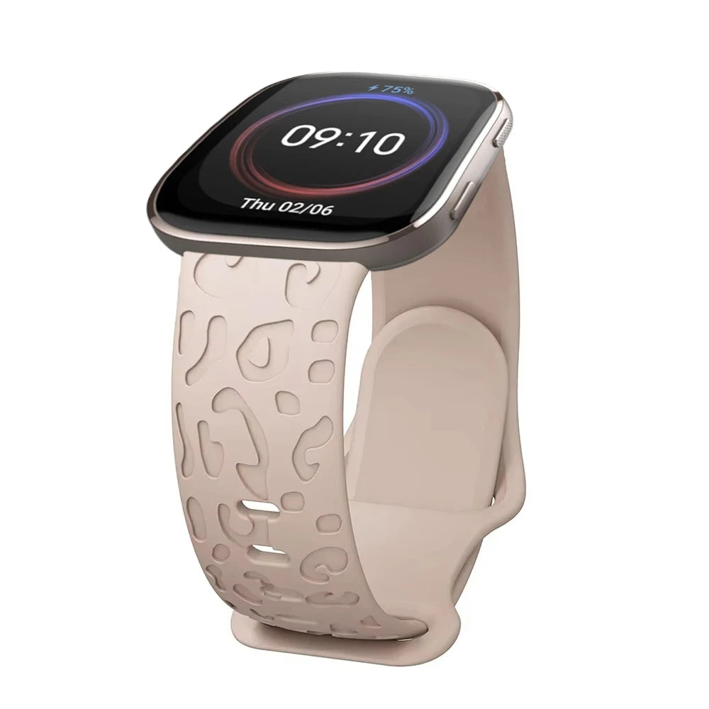 20mm Engraved Leopard Silicone Strap for Amazfit GTS 3/4 Mini BIP Smartwatch