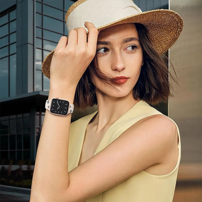 Engraved Silicone Band for Apple Watch Ultra SE 9 8 7 6 – Women’s Strap