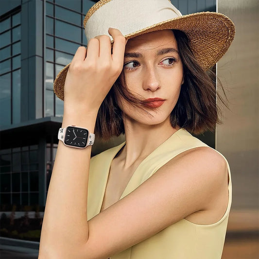Engraved Silicone Band for Apple Watch Ultra SE 9 8 7 6 – Women’s Strap