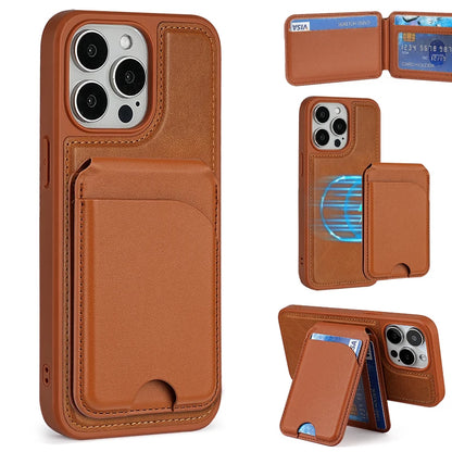 MagSafe Vegan Leather Wallet Stand for iPhone 16 15 14 13 12 11 Pro Max