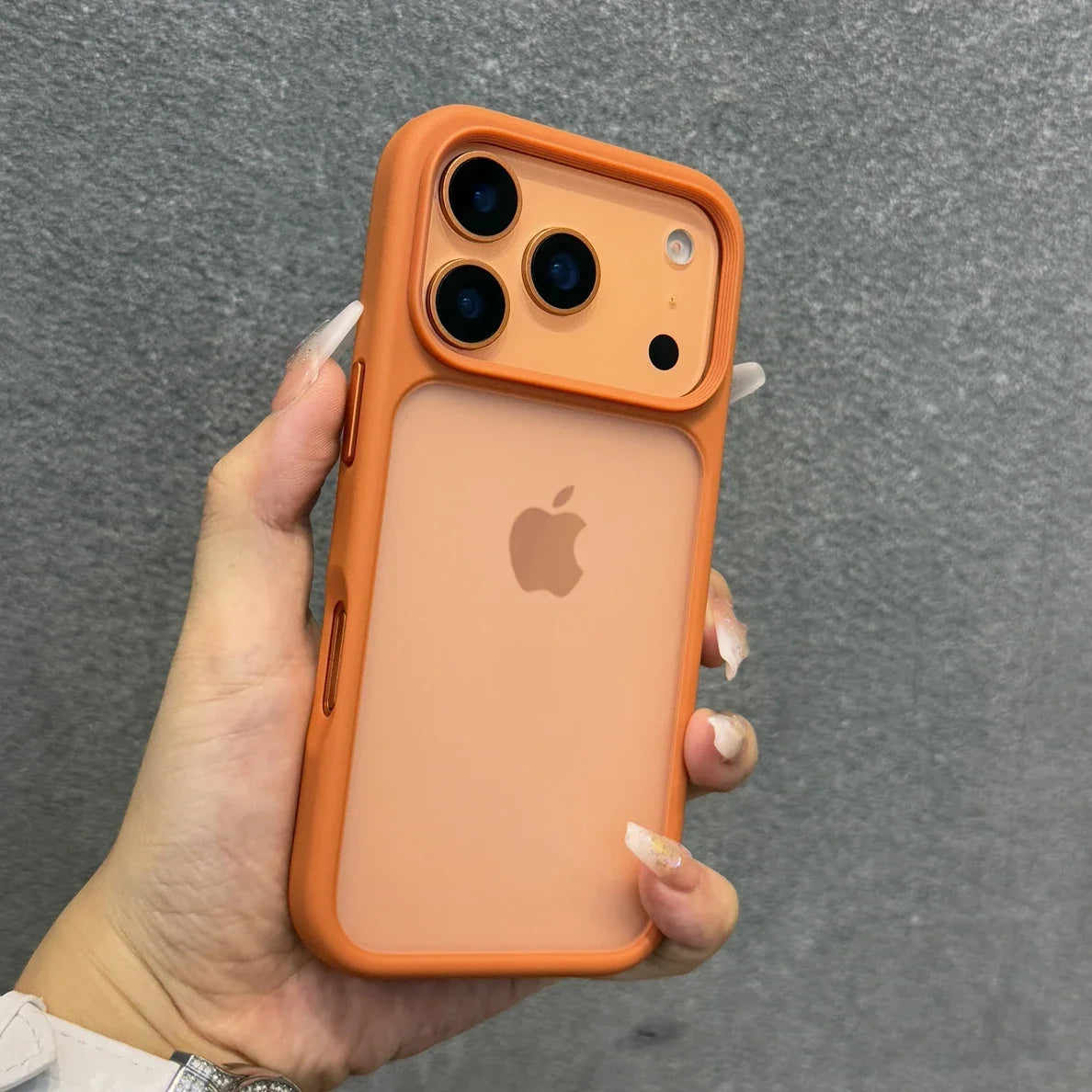 Orange Shield Matte Transparent Case for iPhone 17 Pro Max 17 Pro 17 Air Shockproof