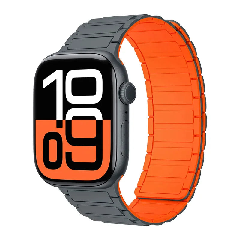 Magnetic Silicone Band for Apple Watch Ultra 3 2 Series 11 10 9 8 7 6 SE