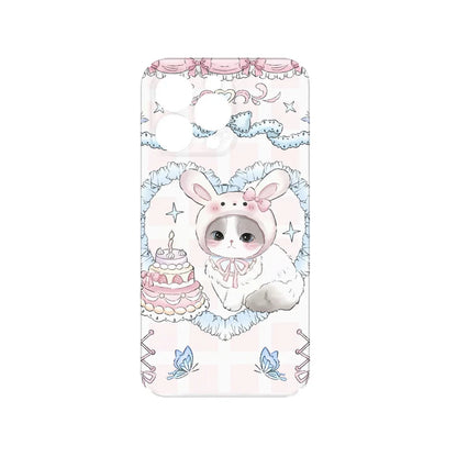 INS Rabbit Birthday Cake Case for iPhone 15 Pro Max 14 13 12 11 XR Acrylic TPU