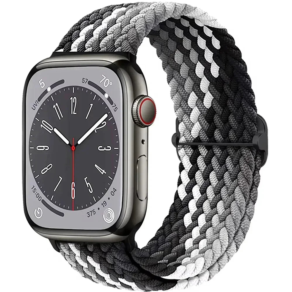 Braided Elastic Strap for Apple Watch Ultra 2 49mm Series 10 9 8 7 SE 6 5 4
