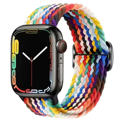 Braided Elastic Strap for Apple Watch Ultra 2 49mm Series 10 9 8 7 SE 6 5 4