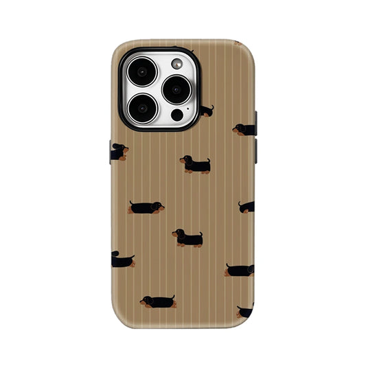 Dachshund Stripes Double-Layer Case for iPhone 17 16 15 14 13 12 Pro Max