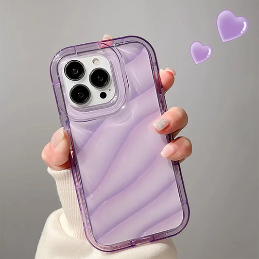 Wavy Soft Candy Case for iPhone 16–11 Pro Max – Shockproof Silicone