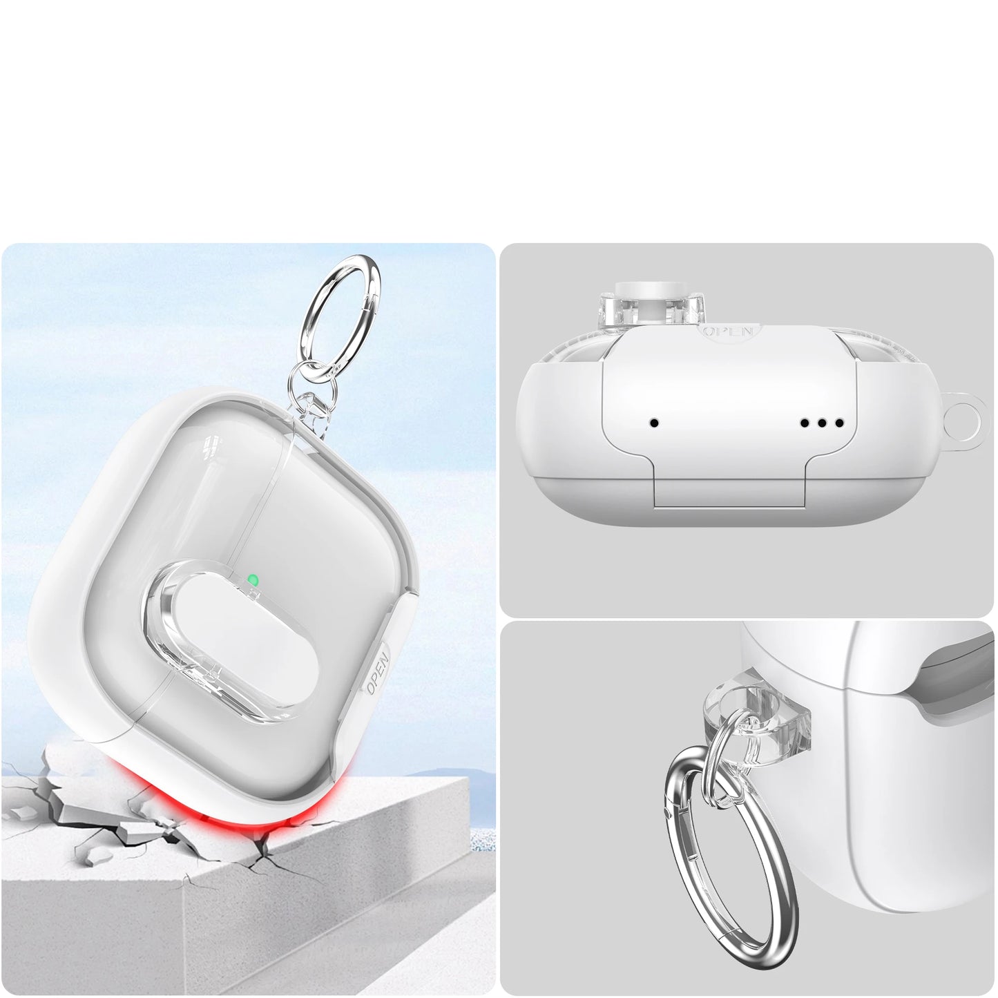 Secure Lock Clip Protection Case for AirPods 4 & AirPods Pro 2 with Magnetic Wireless Cover