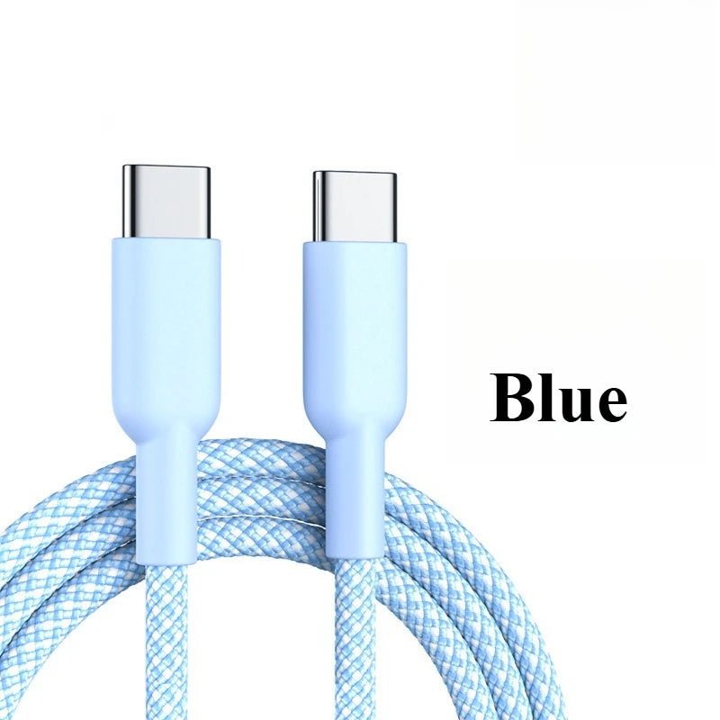 PD60W Type-C to Type-C Fast Charging Cable For iPhone Samsung Xiaomi iPad