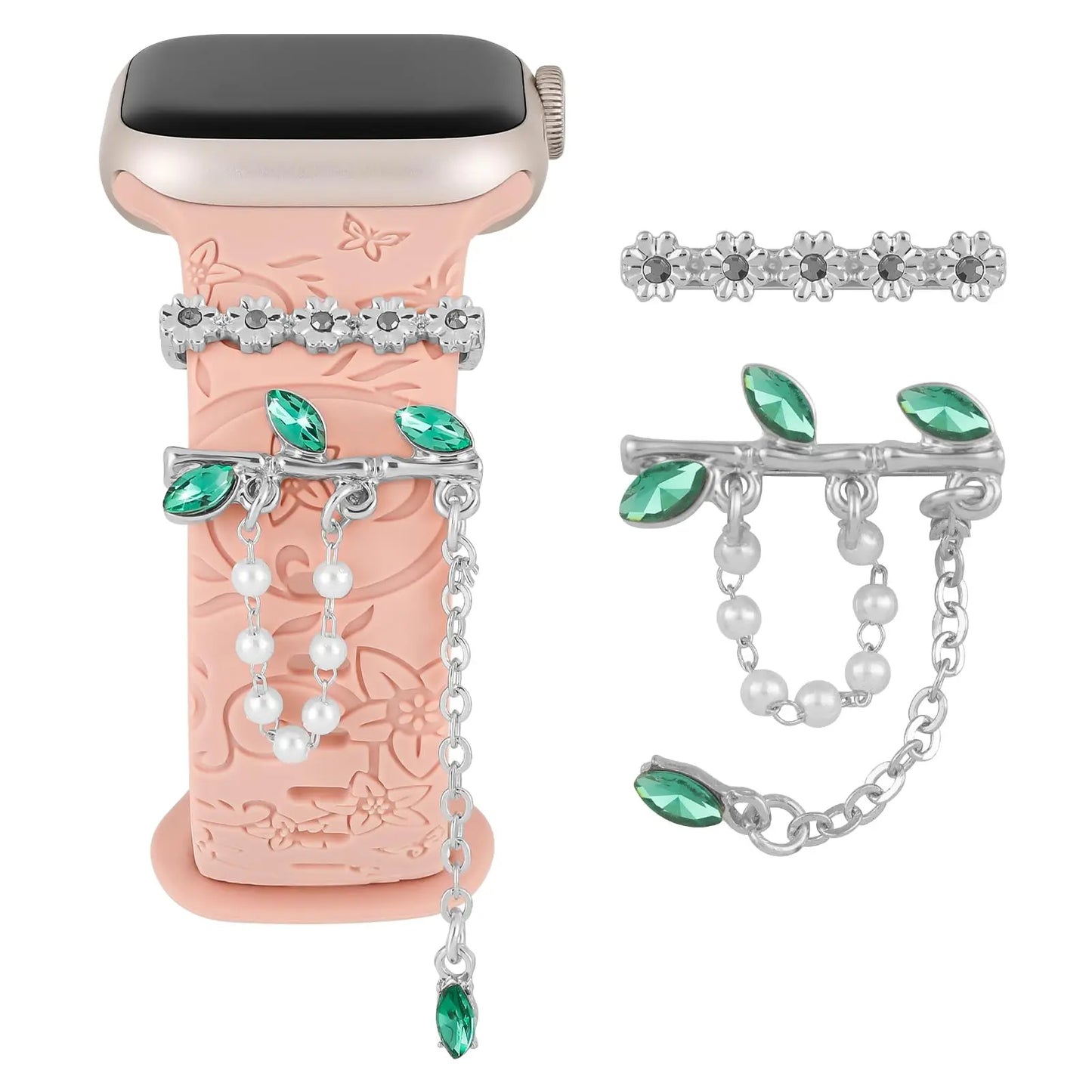 Diamond Metal Charms for Apple Watch Band Bling Rings for iWatch Series 9-6 SE